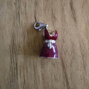 Rare Vintage Thomas Sabo Sterling Silver & Red Glittee Enamel Dress Chaem